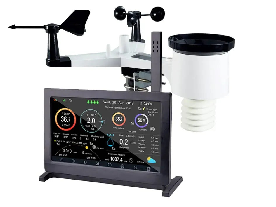HP2000 FROGGIT Station, station météo sans fil, 6 capteurs, tactile, Wi-Fi, noir