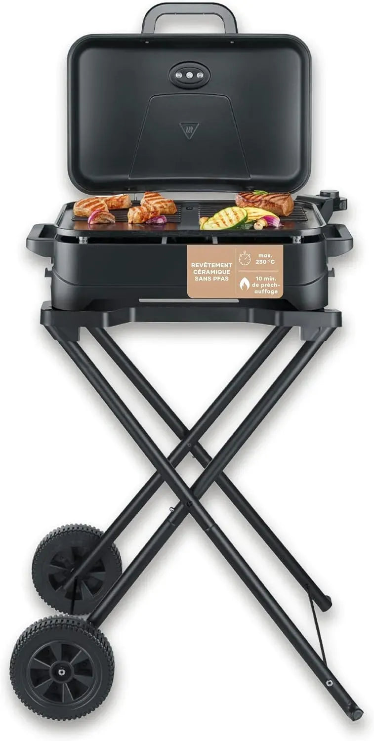 Severin PG 8598 10mn thermomètre, Barbecue, support, 45x30cm, fonction chauffante, noir