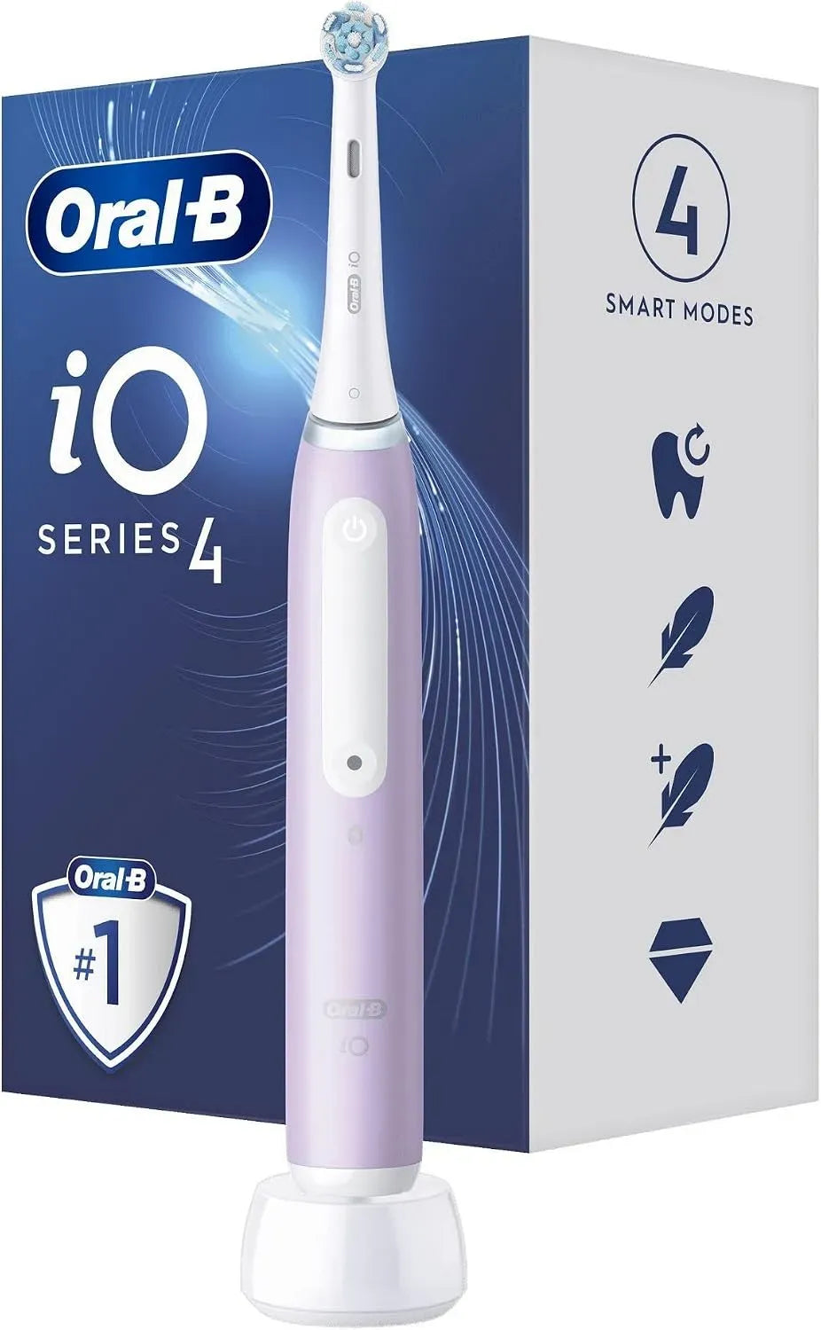 Series 4 Brosse, brosse à dents rechargeable, Oral-B iO lavendel 437529 Brosse à dents électrique rotatif/oscillant lavande