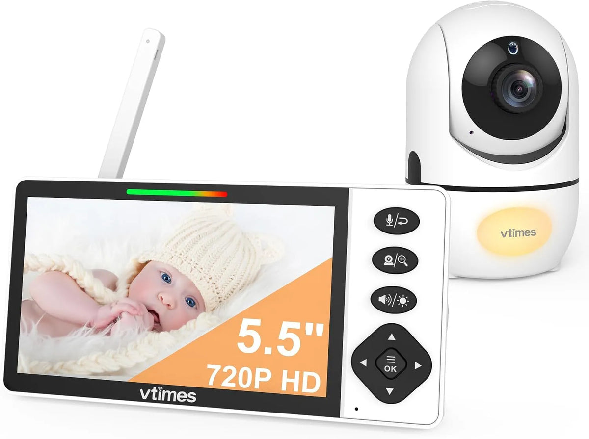 720P Babyphone, caméra, moniteur vidéo pour bébé, Wi-Fi, pour bébé/plus âgé, 5,5 pouces