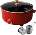 Fondue, IP65, rouge, ARTSIM, Multi-Fonctions Fondue Chinoise Electrique Convient Aux FêTes d'anniversaire avec 2 Filets Non éTanches