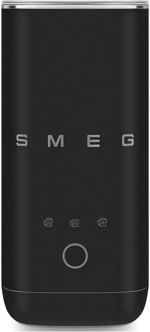 Smeg MFF02BLMEU Mousseur à lait, 3 programmes, émulsionneur à lait, noir, 3 fonctions pour mousse chaud/froide et chaleur du lait, Rétro années 50