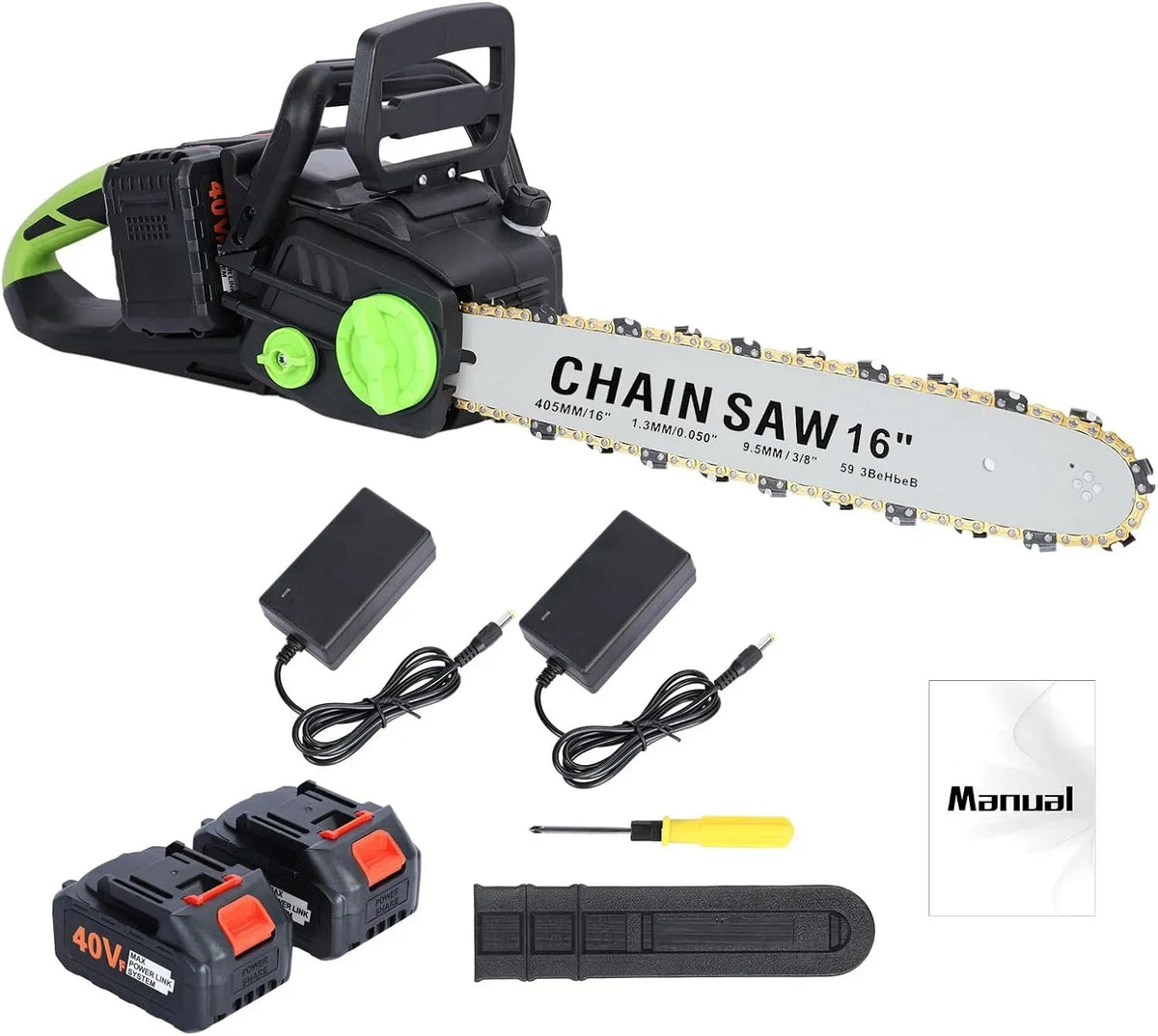 batterie, moteur, 16 pouces, sans fil, pour l'abattage d'arbres
