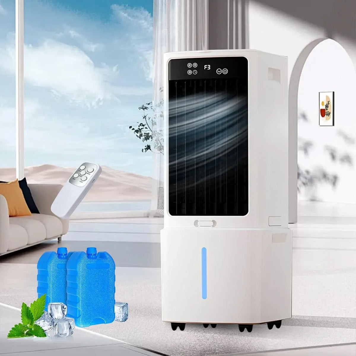 Climatiseur, 12 L, Rafraîchisseur 4-en-1, tactile, Écran Tactile