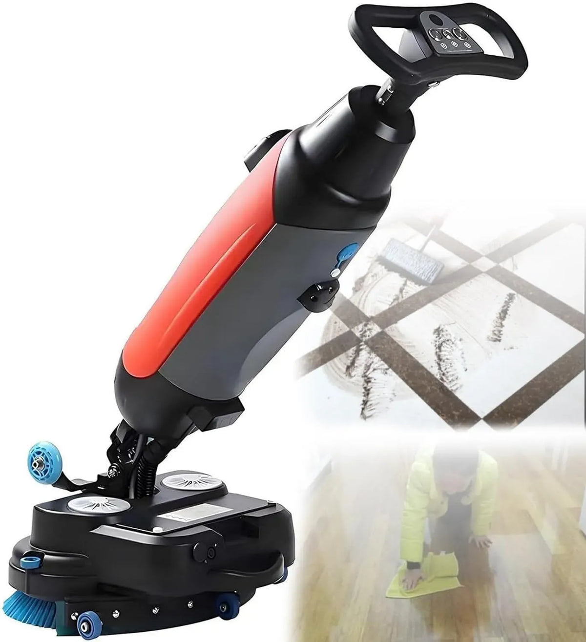 La Pierre Et Divers Types De Sols Durs Red, Tête Pivotante Flexible Et Grande Largeur De Nettoyage Idéale Pour Le Carrelage, pour Autolaveuse