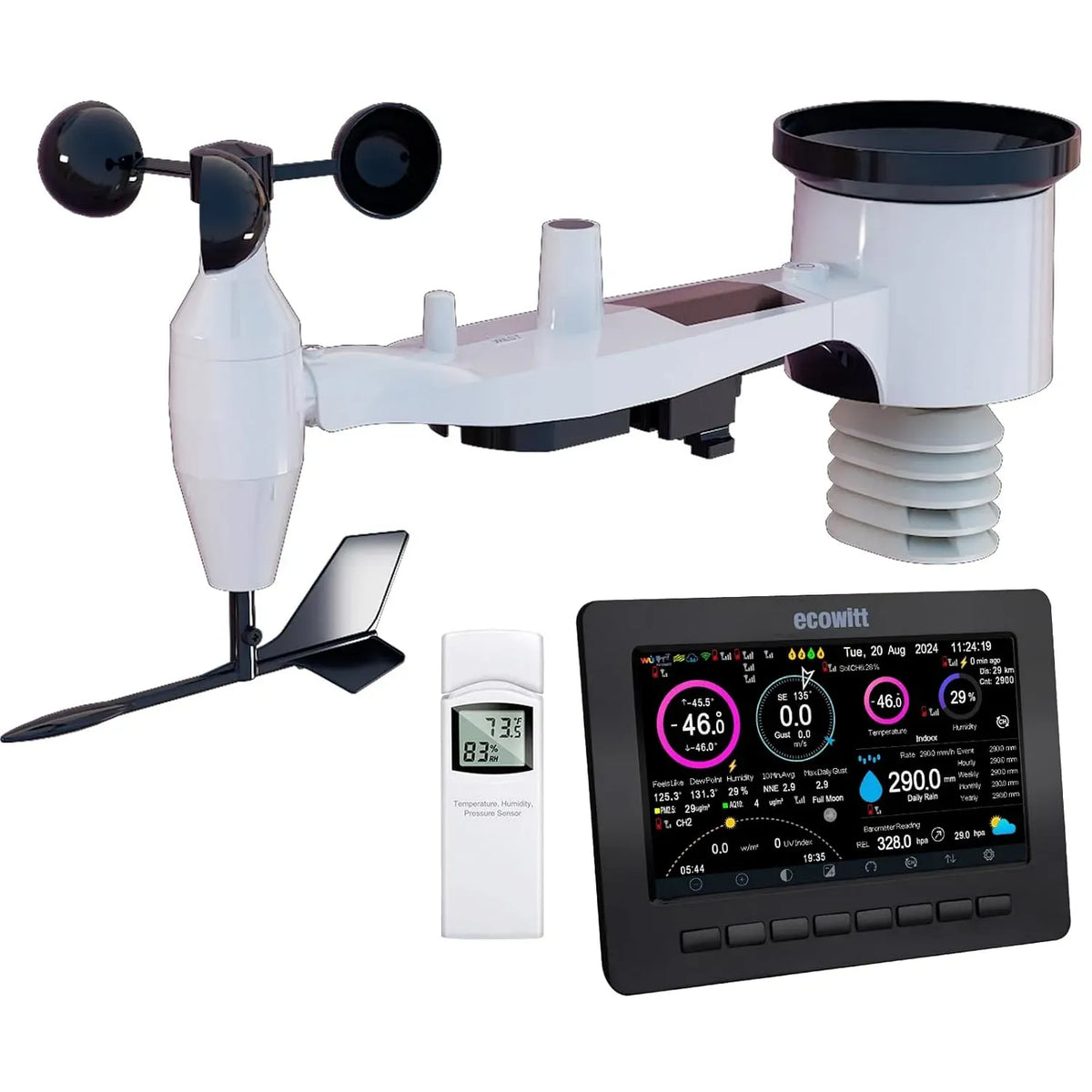 HP2551 Ecowitt Station, station météo sans fil, Wi-Fi, pour Ecowitt Ecosystem HP2551