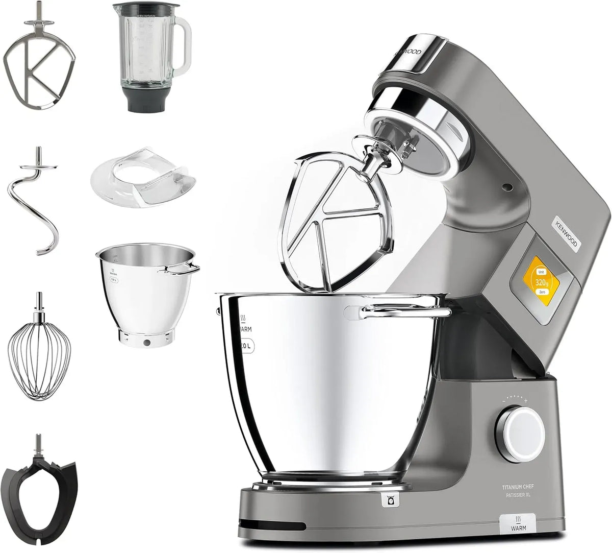 Kenwood KWL90.034SI Balance, Robot, 1400 W, Titanium Chef Patissier XL
