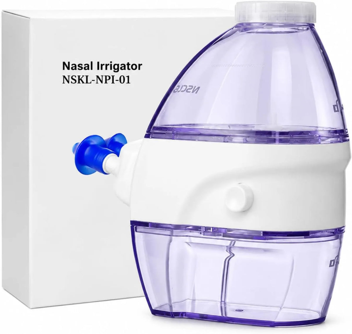 Irrigateur nasal électrique, pour système de rinçage salin équipé de deux buses et réservoir d'eau pour un usage quotidien, 1 pièce