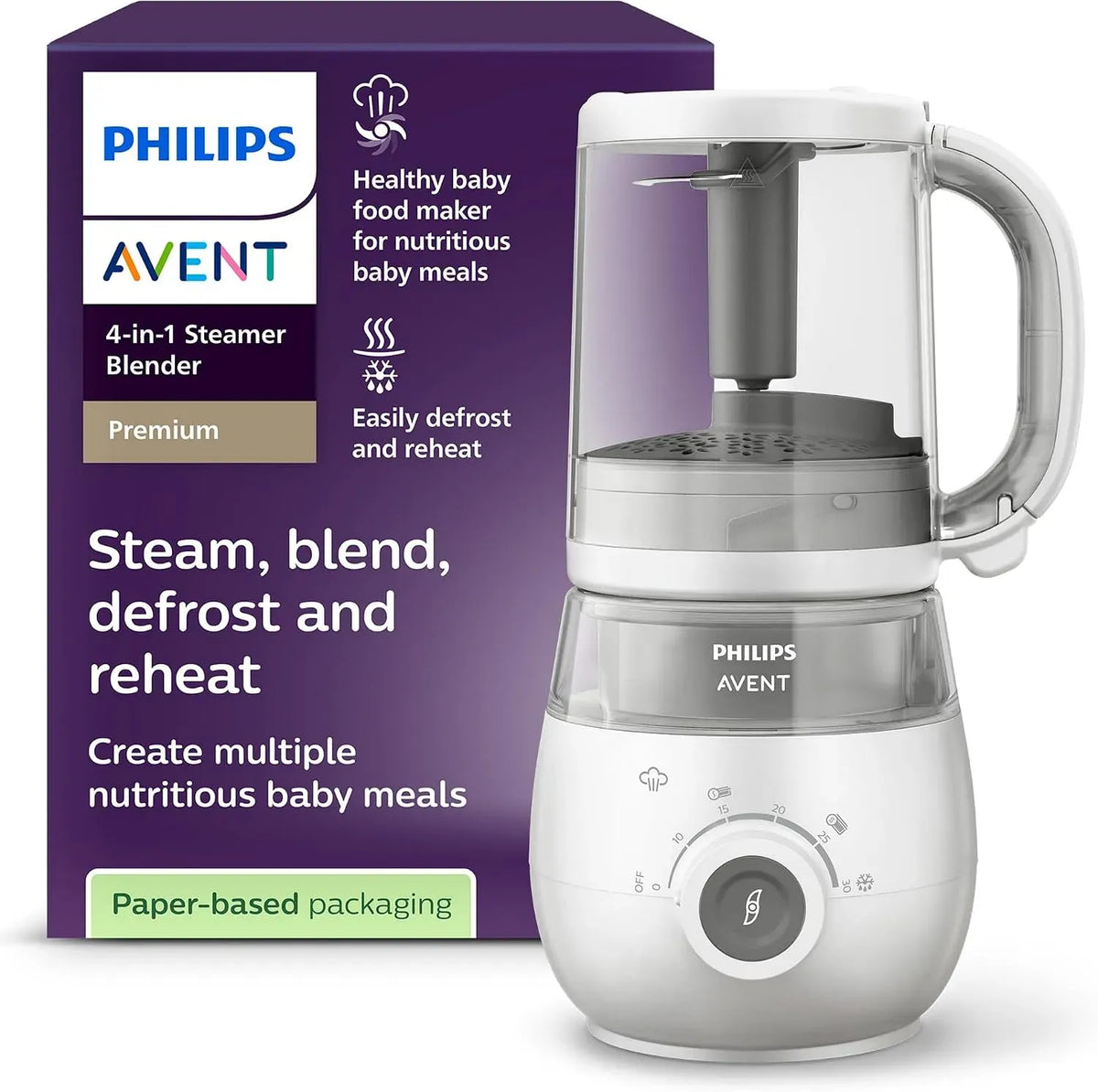 Philips SCF883/01 Blender, dalle IPS, vapeur, décongélation, cuisez à la vapeur