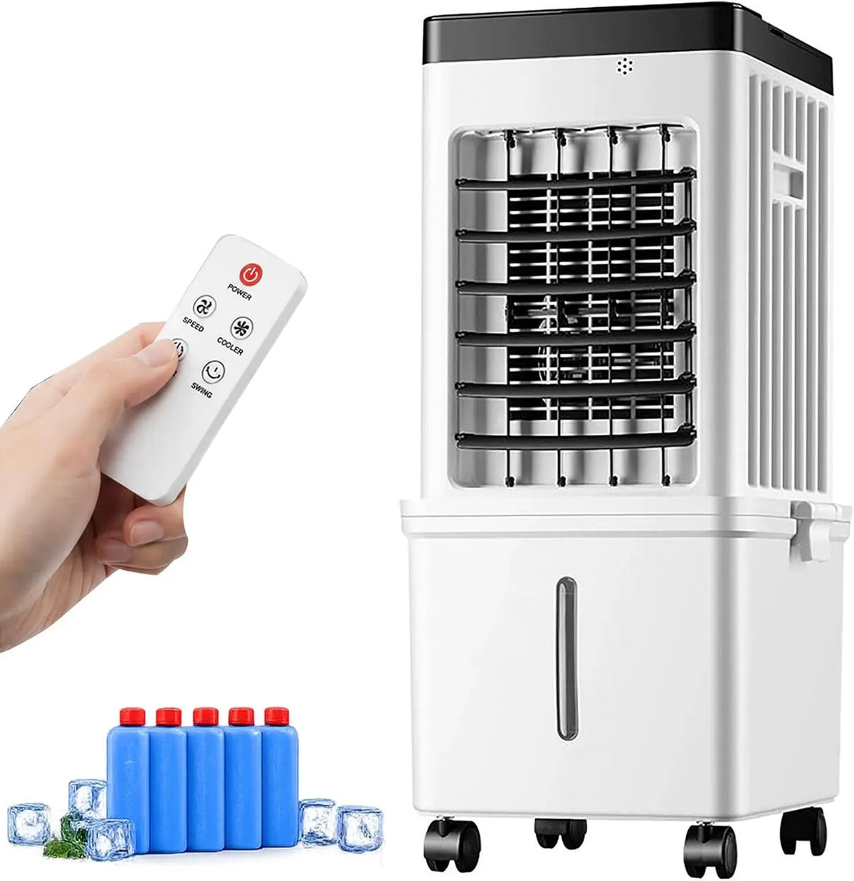 Refroidisseur, Portable, 15 L, 65 W, 3 vitesses, grand réservoir, silencieux, pour Chambre et Cuisine