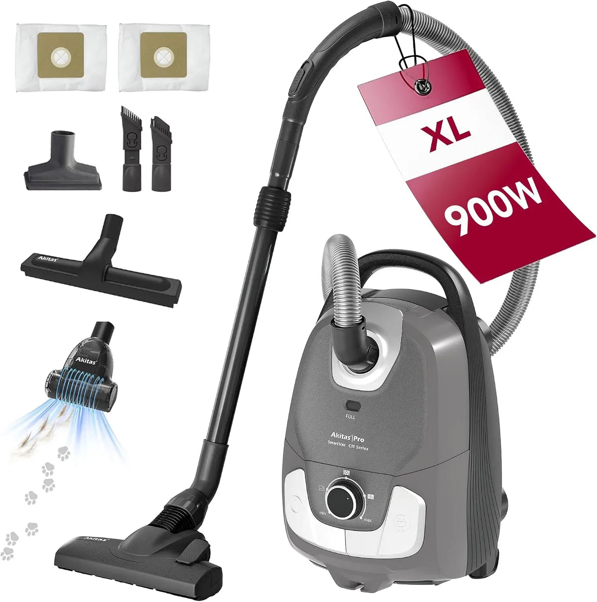 Aspirateur C11 4-en-1, 3.5 L, 900 W, 10m rayon, filtre HEPA