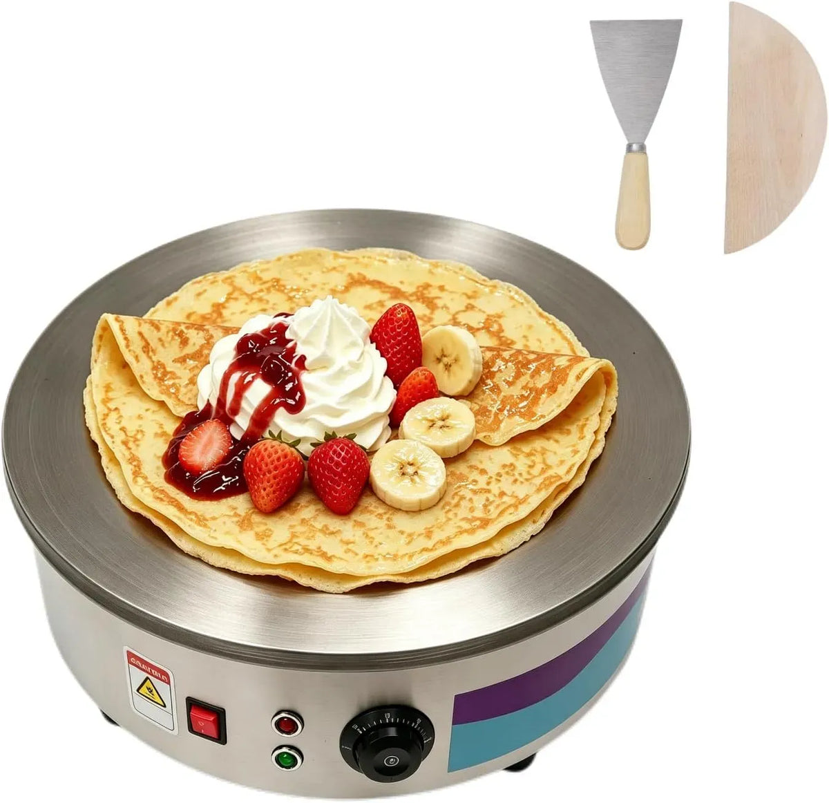 Ustensile de cuisson, 45cm, 50 à 300 °C, fonte, professionnel, Contrôle de Température 50-300°C, Crepiere Electrique Professionnel 45cm