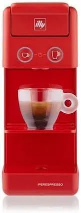 Cafetière électrique, illy Y3.3, rouge, machine à café, Cafetière rouge compatible avec capsules Iperespresso et café américain