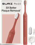 batterie, capteur, Brosse, brosse à dents rechargeable, rouge, pour adultes, SURI